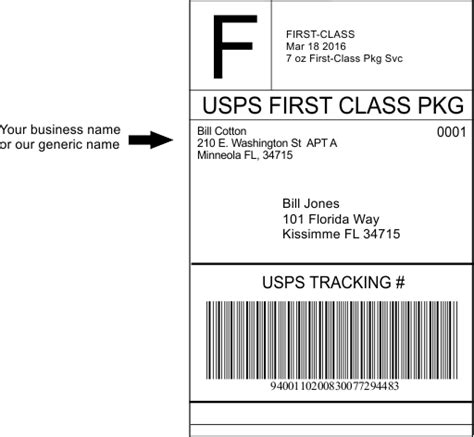 Usps First Class Shipping Label