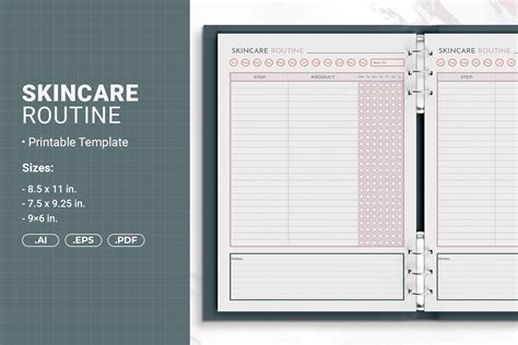 Skincare Routine Printable Template Graphic By JUNDI Creative Fabrica