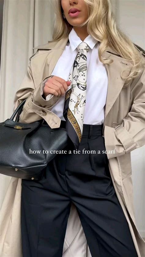 Elizabeth On Instagram How To Create A Tie From A Scarf Save For