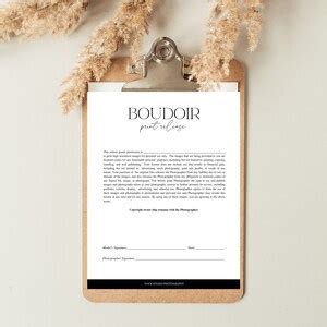 Photography Print Release Form For Canva Boudoir Photography Form