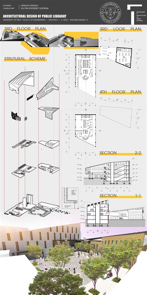 Project of public library in Szeged on Behance | Progetti architettonici, Architettura, Design ...