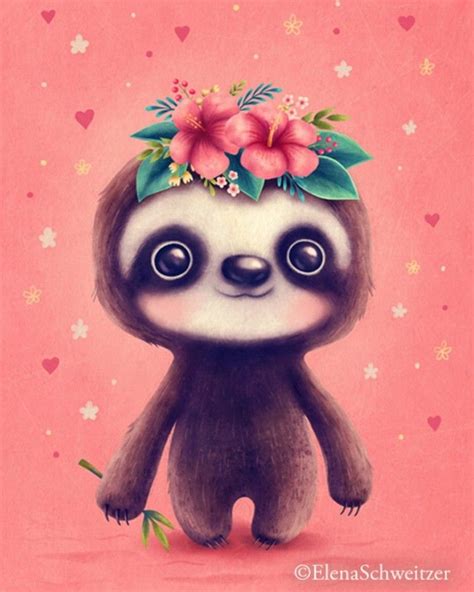 Elena Schweitzer On Instagram My Cute Sloths With New Backgrounds ⊙ω