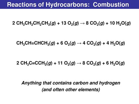 PPT - Reactions of Hydrocarbons: Combustion PowerPoint Presentation ...