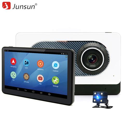 Junsun 7 Inch Car Rear View GPS Navigation Android 4 4 With DVR Camera