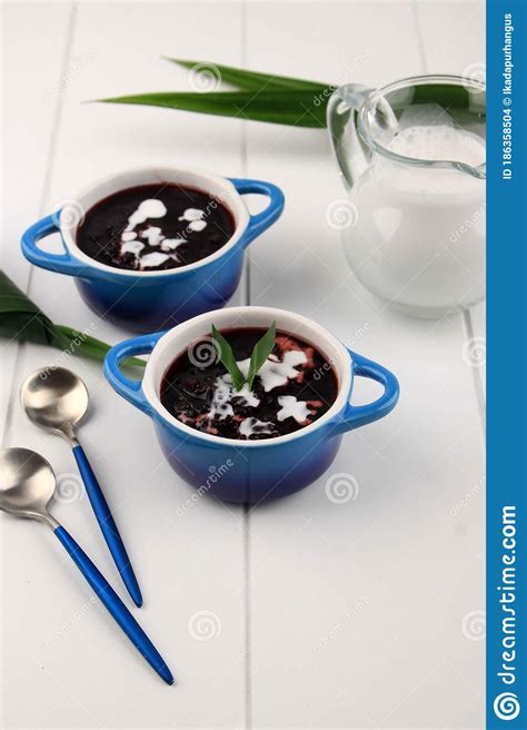 Indonesian Traditional Dessert: Bubur Ketan Hitam Stock Photo - Image ...