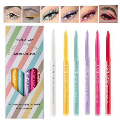 Waterproof Eye Liner Pencil Set 6 Colors Natural Matte Long Lasting Eyeliners Eye Makeup Pencils