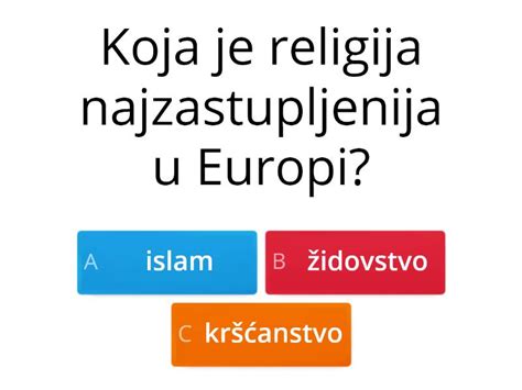 Narodi Jezici I Religije Europe Kviz