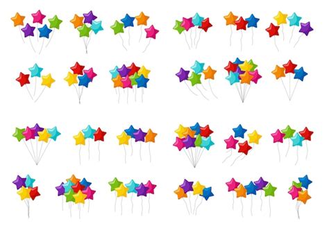 Premium Vector | Set of colorful helium balloons