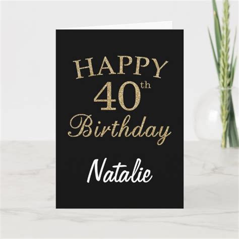 Black Gold 40th Birthday Cards Zazzle