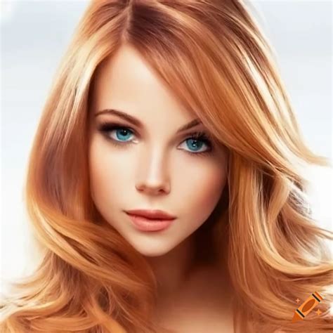 Portrait Of A Young Woman With Shoulder Length Strawberry Blonde Hair