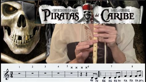 Piratas Del Caribe Flauta Con Partitura Y Notas Escritas Pirates Of