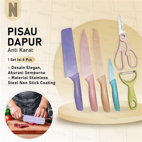 Jual Pisau Dapur Set In In S Et Pisau Jerami Set Pisau Warna