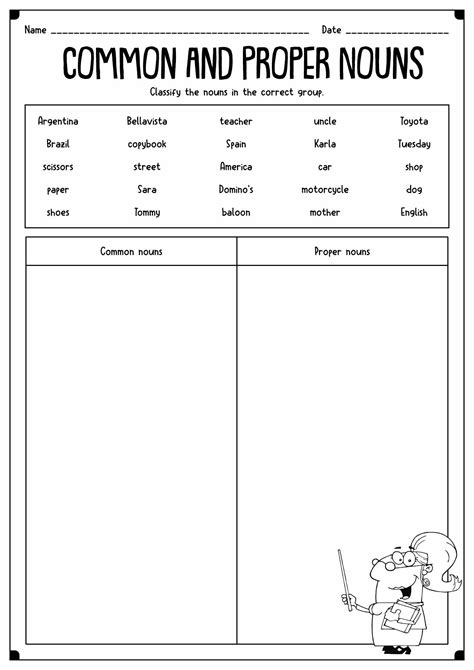 18 Proper Noun Worksheets For First Grade Proper Nouns Proper Nouns