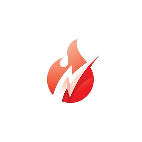 Premium Vector | Fire flame and flash lightning bolt logo