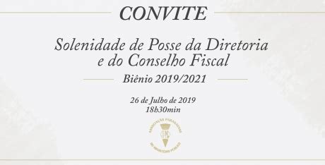 Solenidade De Posse Da Nova Diretoria Ocorrer No Dia De Julho