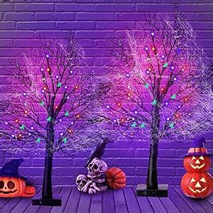 Amazon Pack Inch Halloween Black Spooky Tree With Orange