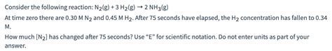 Solved Consider The Following Reaction N2g 3 H2g → 2