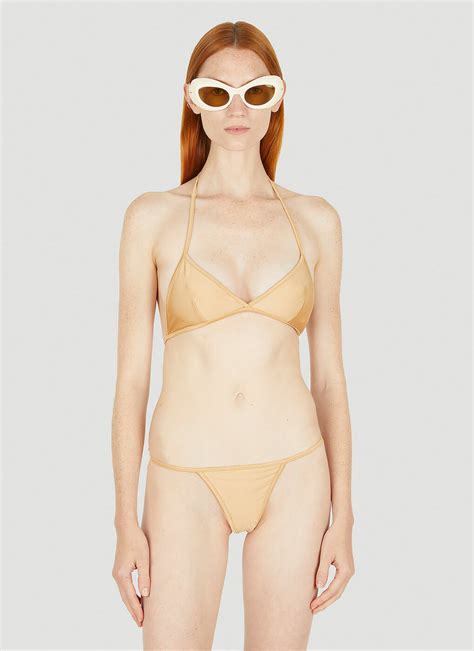 Interlocking G String Bikini In Beige Gucci