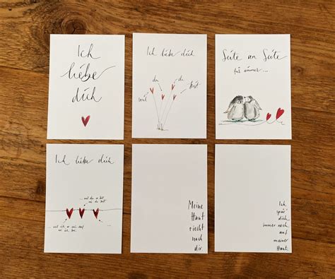 Liebeskarten Er Set Liebe Sechs Postkarten Zum Valentinstag Sparpaket