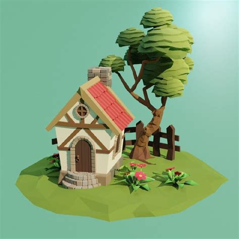 Low Poly House - 3D Model by miladd