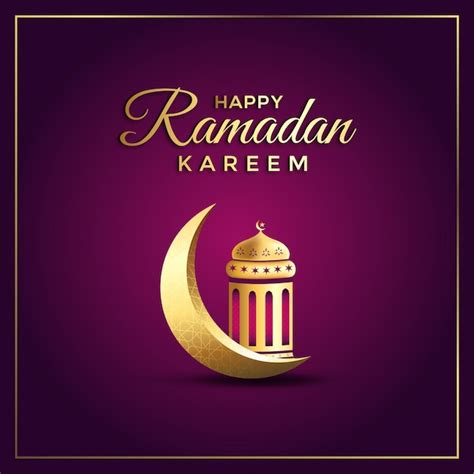 Feliz Diseño De Tarjetas De Felicitación De Ramadán Kareem Con Luna