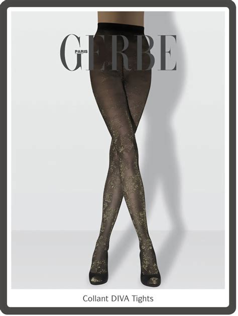 Gerbe Collants exclusifs à motifs floraux avec paillettes dorées Diva