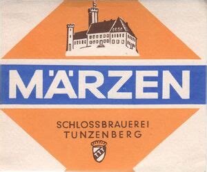 Drink Label Tunzenberger Märzen Schlossbrauerei Tunzenberg Germany