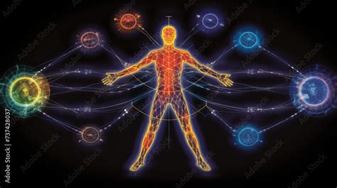 Ilustrace „meridians Energy Flow Channels Connecting Various Parts Of