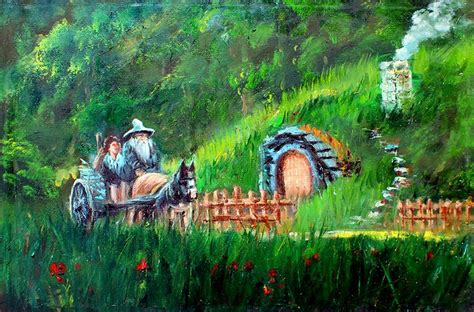 My Oil Painting Of The Shire On Canvas Rlotr