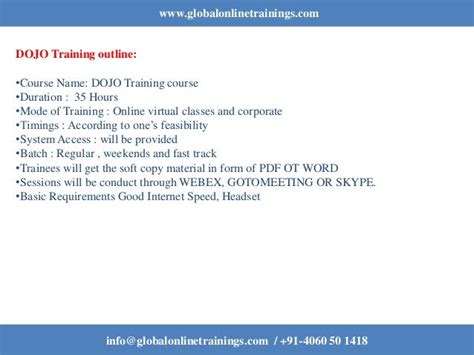 Dojo Training Dojo Online Training Course Dojo Toolkit Got