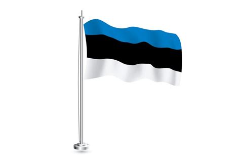 Estonian Flag Isolated Wave Flag Of Estonia Country