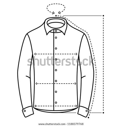 Mens Shirt Size Chart Vector Flat Stock Vector Royalty Free