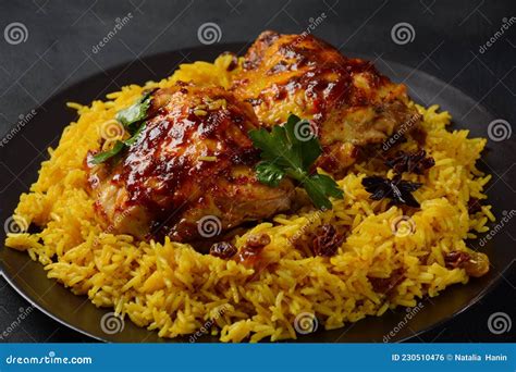 The National Saudi Arabian Dish Chicken Kabsa With Roasted Chicken