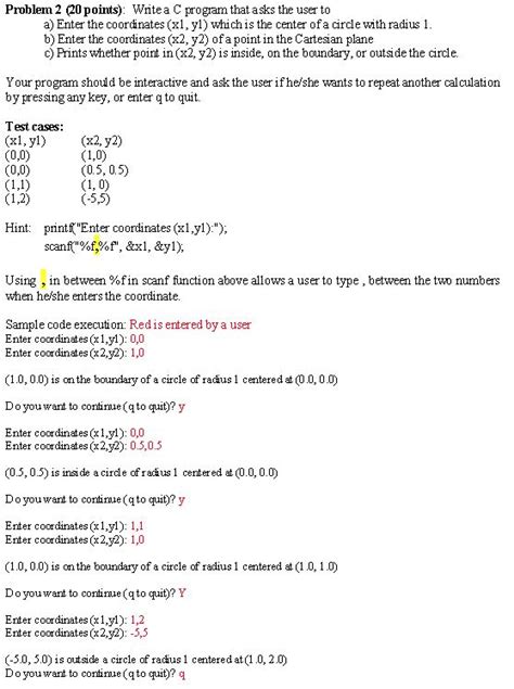 Solved Write A C Program That Asks The User To Enter The