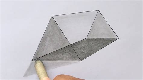 How To Draw A Triangular Prism In 1 Point Perspective Youtube