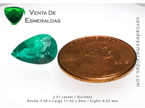 Esmeralda Colombiana Talla Lagrima De 2 51 Quilates Venta De