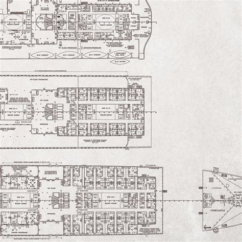 Rms Titanic Deck Plans 8x10 Instant Download Etsy