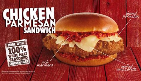 Fast Food News Burger King Chicken Parmesan Sandwich 2017 The