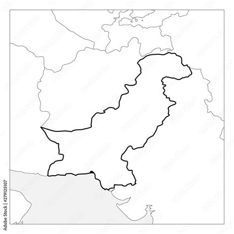 Fototapeta Mapa Wiata Dla Dzieci Map Of Pakistan Black Thick Outline