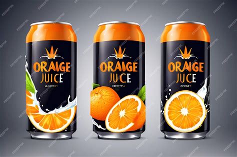 Premium Photo Orange Juice Label Design Soft Drink Bottle Label