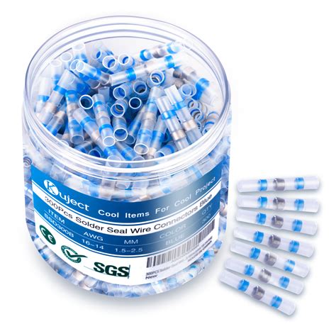 Kuject 300PCS Blue Solder Seal Wire Connectors Waterproof Self Solder