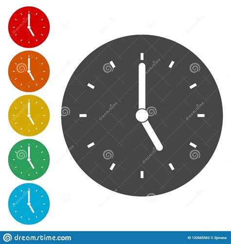 Clock Vector Icons Set Stock Vector Illustration Of Face 132665562