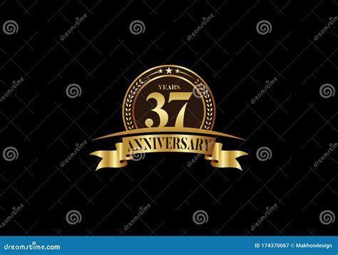 37 Th Years Anniversary Logo Template Vector Design Birthday