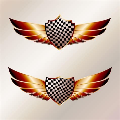 Premium Vector Abstract Wings Metal Gradient Set