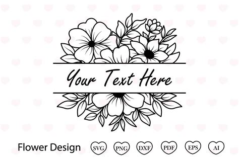 Flower Split Monogram Svg Flower Svg Graphic By Tadashop Design · Creative Fabrica