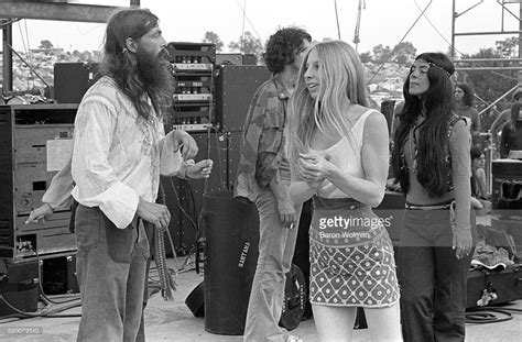 Group Of People Stand Backstage At The Woodstock Music Festival Ny