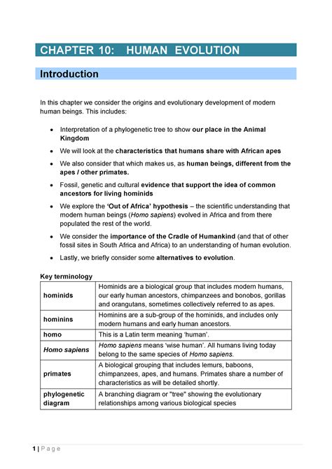 Life Sciences Grade 12 Chapter 10 Human Evolution Chapter 10 Human