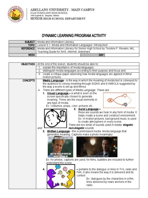 Dynamic Learning Program Activity Arellano University Main Campus