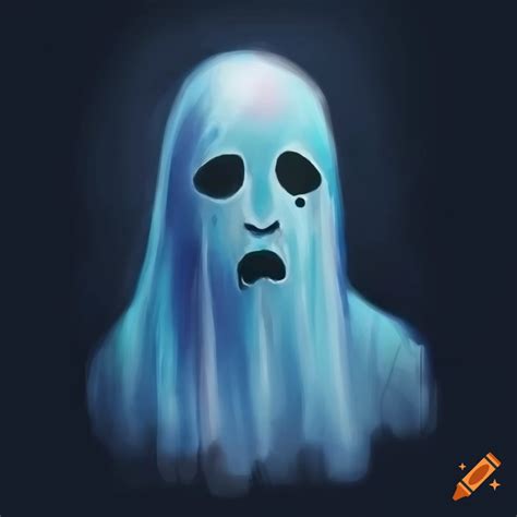 A Navy Inked Pastel Watercolor Ghost On Craiyon