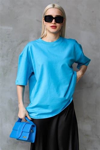 Mavi Bisiklet Yaka Basic Oversize T Shirt Madmext